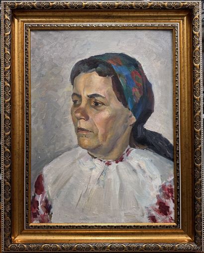 Свентоховский П.В "Жаночы партрэт", 1974г. Холст, масло. Размер с рамой 52х65см.