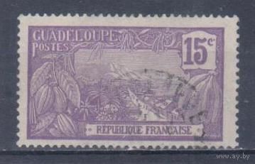 [110] Французские колонии.Гваделупа 1905. Местный пейзаж.15с. Гашеная марка.