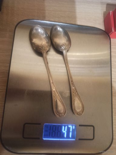 Ложки , 2 штуки , серебро , Европа , 800 проба