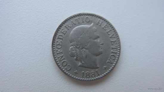 Швейцария 5 раппенов 1881 г.