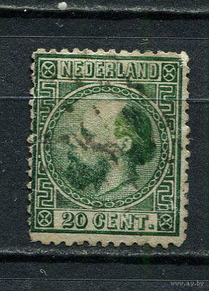 Нидерланды - 1867/1870 - Король Вильгельм III 20С - [Mi.10IIC] - 1 марка. Гашеная.  (Лот 10JN)-T4P1