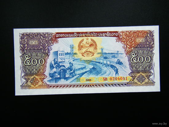 Лаос 500 кип 1988г. UNC.