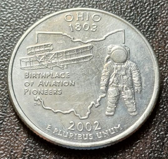 США 1/4 доллара, 2002 Квотер штата Огайо  D    ( 1-2-8 )