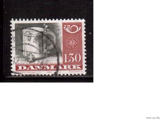 Дания-1980, (Мих.708)  гаш., Культура, Серебряная кружка
