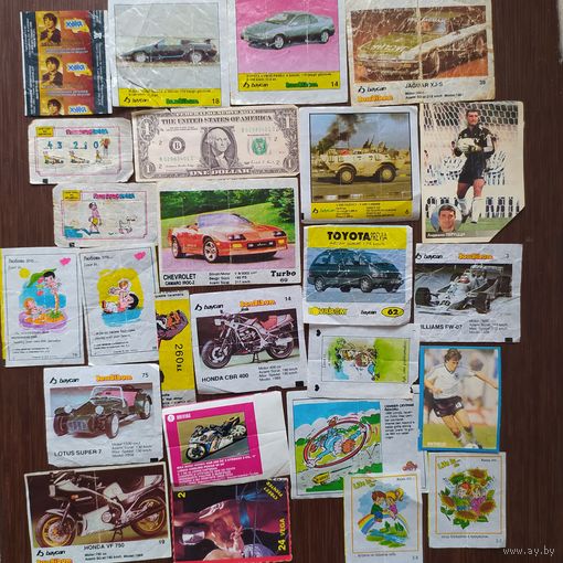 Вкладыши от жвачек 90-х гг