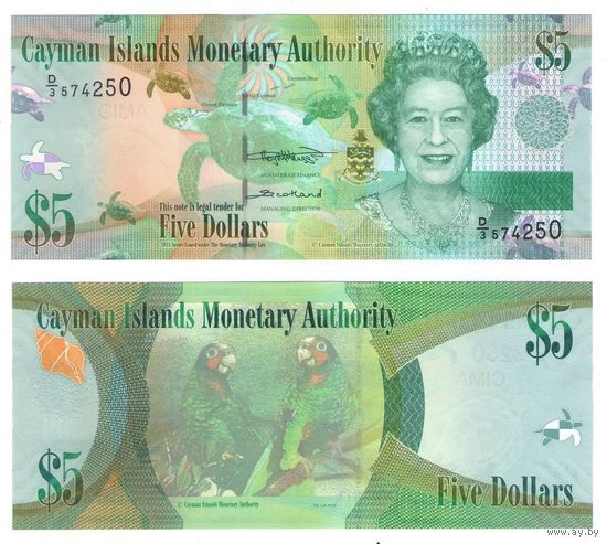 Каймановы острова(Кайманы) 5  долларов 2018 год  UNC