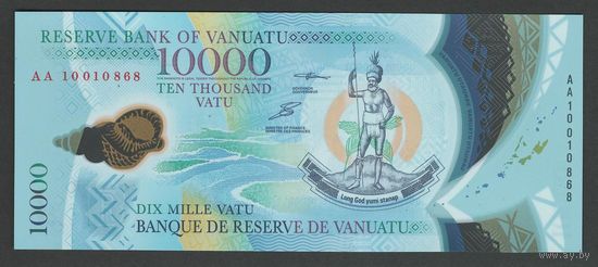 Вануату 10000 вату 2010 года. Тип P-16(2). Printed signatures. Состояние UNC!