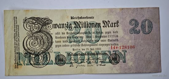 1923 год 20 000 000 марок Германия