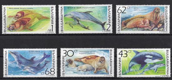 Болгария 1991. Фауна моря. Морж, кит, тюлень, дельфин  4 марки  (3959)