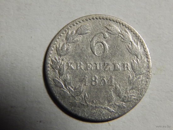 Нассау 6 крейцеров 1831г