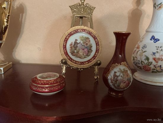 Набор миниатюр Ваза шкатулка Лимож Фрагонар Бордо Франция виниаж