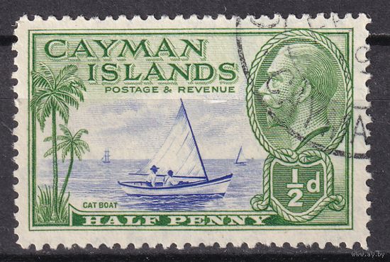 39a.BrKCI. Великобритания. Колонии. Каймановы острова. Местные мотивы. Георг V. 1935 г. 1/2P. Mi.#87.