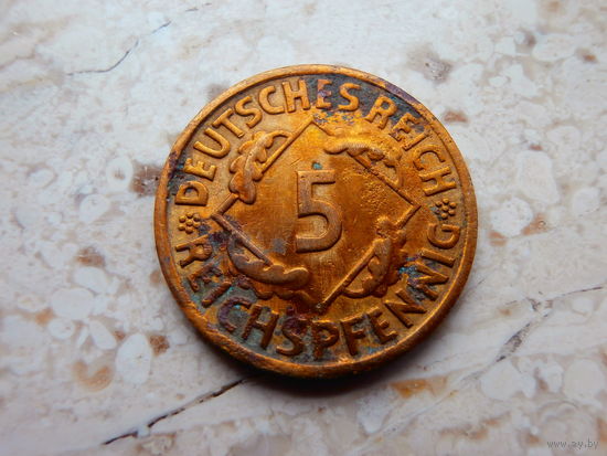 5 пфеннигов 1924 J Германия