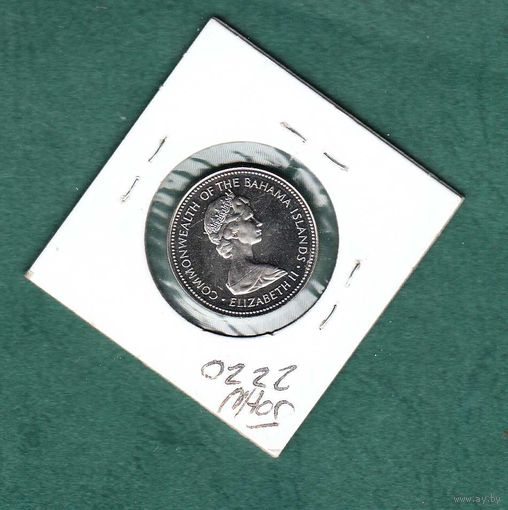 Монета Багамские острова 25 центов 1972