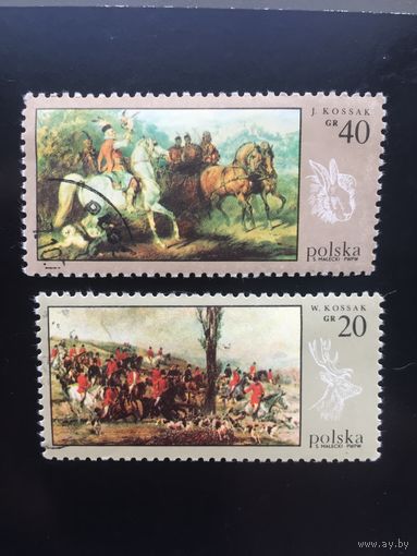 Польша 1968 год. Живопись. Охота