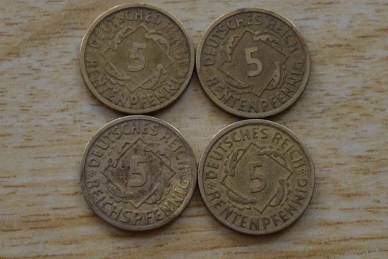 Германия 5 пфеннигов 1924 Е- Мульденхюттен