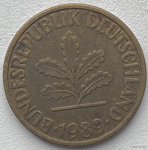 Германия 10 пфеннигов 1989 г. D