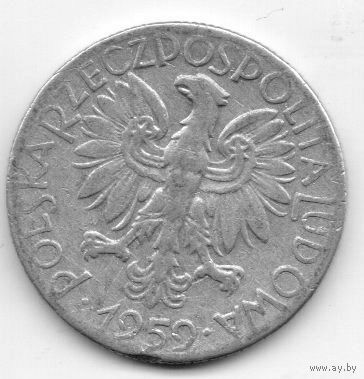 НАРОДНАЯ РЕСПУБЛИКА ПОЛЬША. 5 ЗЛОТЫХ 1959 г. РЫБАК.