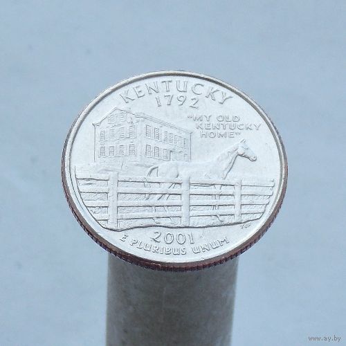 США 25 центов 2001 D Кентукки