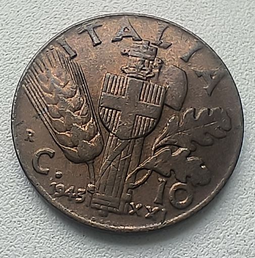 Италия 10 чентезимо, 1943  7-13-16