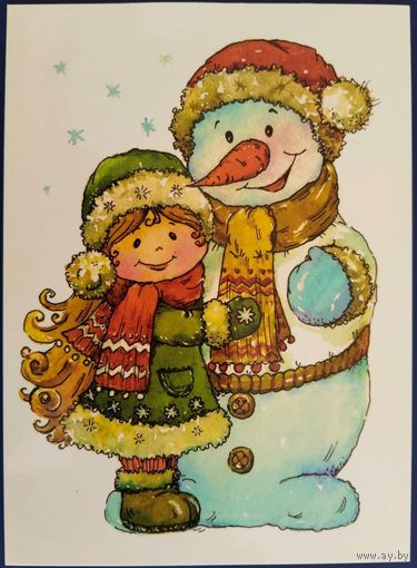 Новогодняя открытка. Е.Вавилова. Белорусь. 2016 г.