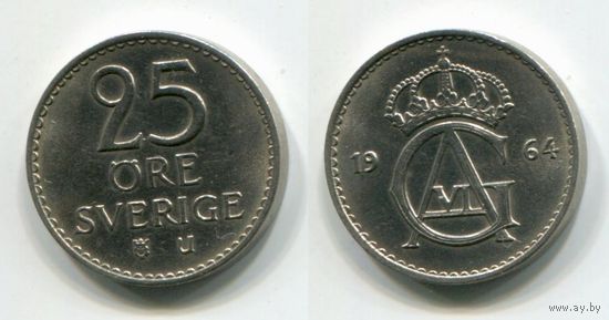 Швеция. 25 эре (1964, XF)