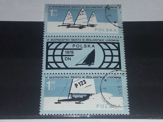 Польша 1978 Спорт. Флот. Чемпионат мира по ледовому парусному спорту. Регата. Полная серия в  сцепке