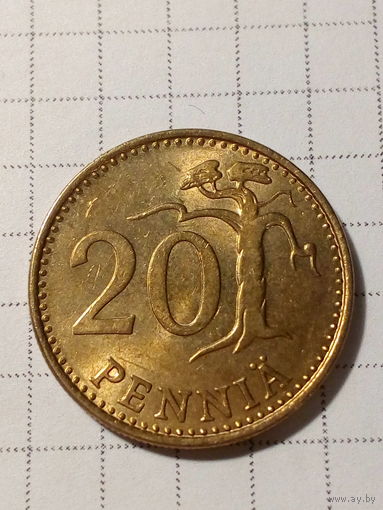 20 пенни Финляндия 1986 год