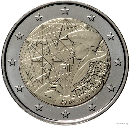 2 евро 2022 Финляндия 35 лет программы Эразмус UNC из ролла