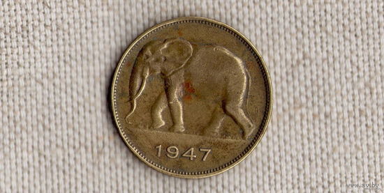 Конго Бельгийское 5 франков 1947 /фауна/слон(JL)