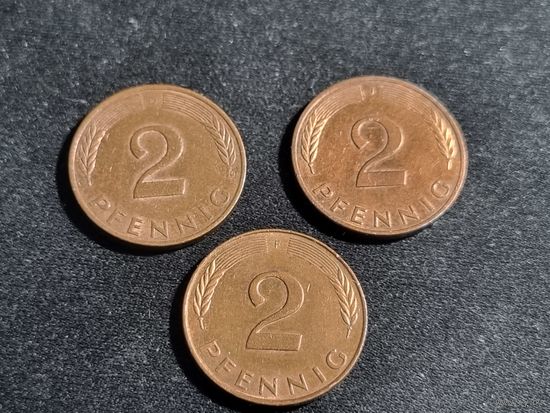 Германия 2 пфеннига 1991 D J F