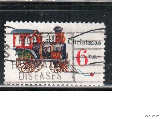 США-1970, (Мих.1017V) , гаш. , Рождество, Игрушки(волна)