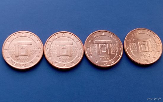 Мальта. 1 евроцент 2019. UNC