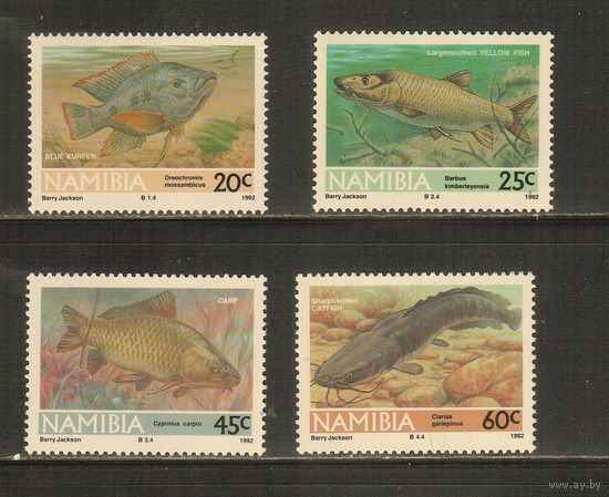 Намибия-1992(Мих.719-722),  ** ,   Морская  Фауна ,  Рыбы (полная серия)