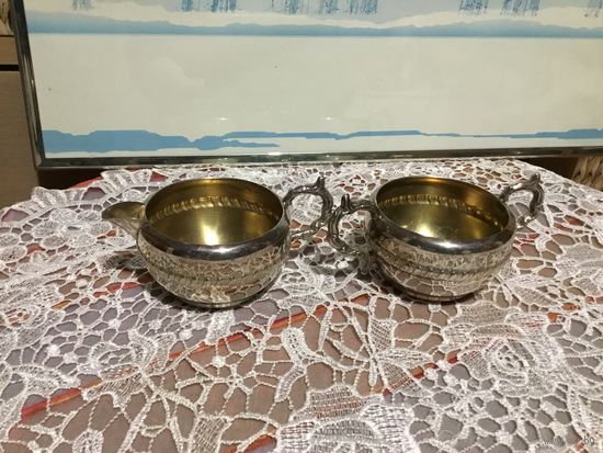 Сливочник и Сахарница Серебряное покрытие Viking Plate Канада винтаж