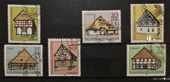 1981. ГДР. Фахверковые дома. Полная серия из 6 гашеных марок