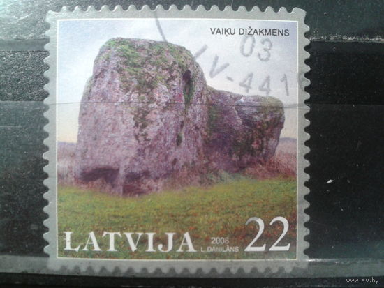 Латвия, 2008. Памятник природы, валун