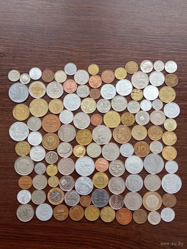 Сборный лот монет, без СССР, РФ, с рубля