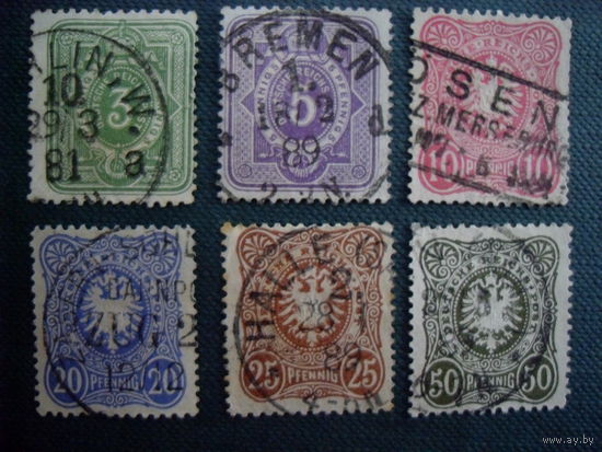 DR Рейх. 1880 год Mi.39-44