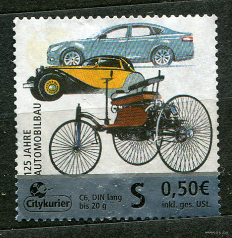 Памятные марки. 125 лет Даймлер-Бенц и Авиапочта. Германия. 2011. Серия 2 марки