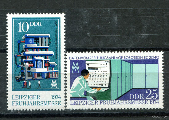 ГДР - 1974г. - Весенняя ярмарка в Лейпциге - полная серия, MNH, одна марка с полосой на клее [Mi 1931-1932] - 2 марки