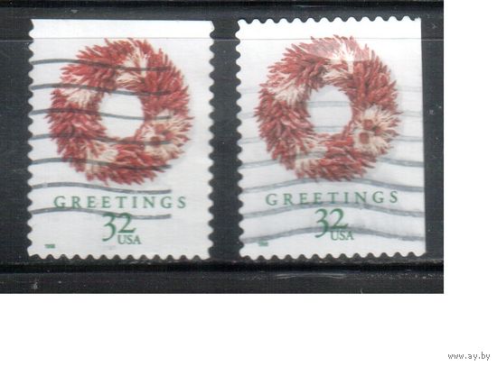 США-1998 (Мих.3052 BD) , гаш., Рождество, 2 зубцовки