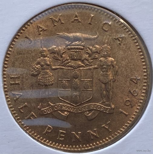 Ямайка 1/2 пенни 1964 г. В холдере