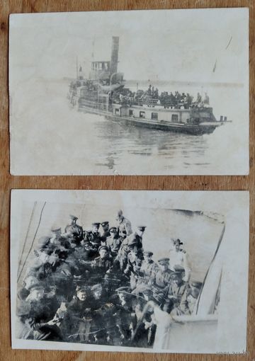 2 фото передислокации воинского подразделения. 1940-е. 6х9 см. Цена за оба.