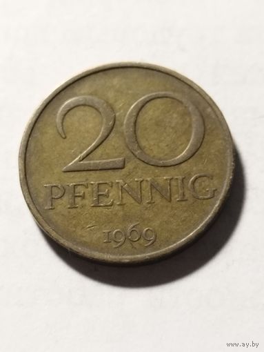 ГДР 20 пфенинг 1969