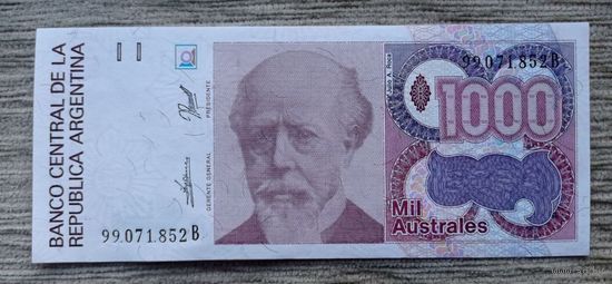 Werty71 Аргентина 1000 аустралей 1988 -1990 UNC банкнота