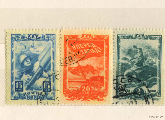 СССР 1943 25 лет ВЛКСМ Бойцы КА ГР #779I,780,783