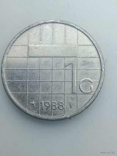 Недерланды 1 гульден 1988 года .