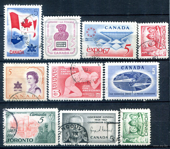 Канада - 1967г. - 9 полных серий - 10 марок - гашёные. #3-WB-92-A-1