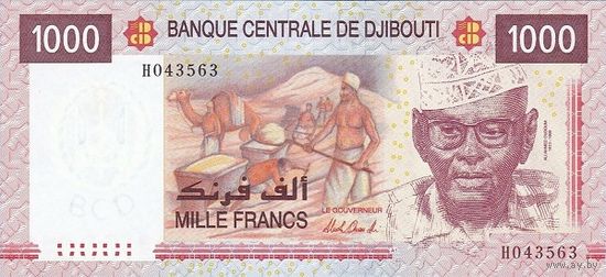 Джибути 1000 франков образца 2005 года UNC p42a(2)